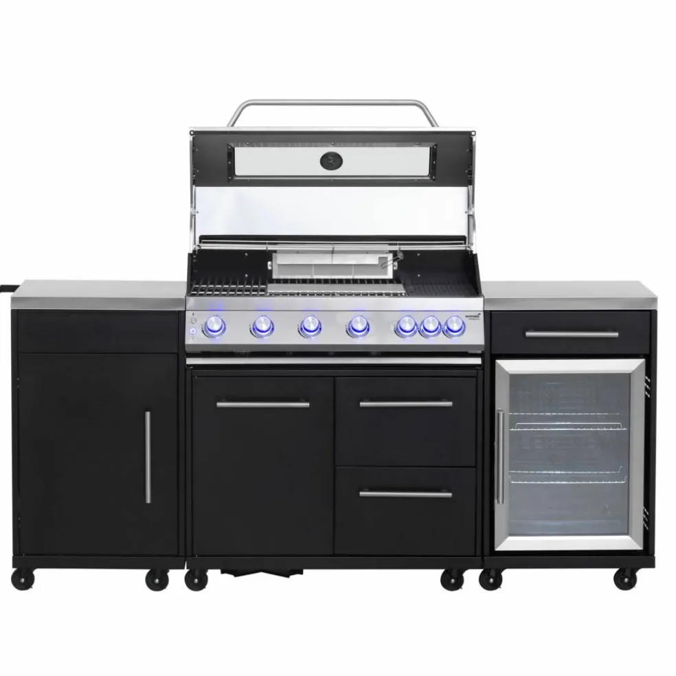 Topaz 6+1 gassgrill og utekjøkken med kjøleskap
