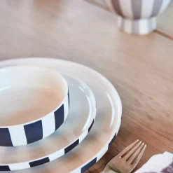Toppu skål stor Ø20, hvit/svart