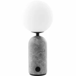 Torrano bærbar bordlampe, beige travertine