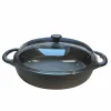 Traktørpanne med glasslokk 32 cm, støpejern