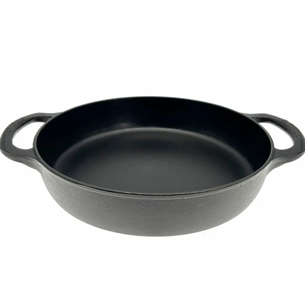 Traktørpanne med glasslokk 32 cm, støpejern