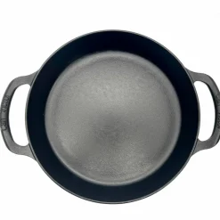 Traktørpanne med glasslokk 32 cm, støpejern