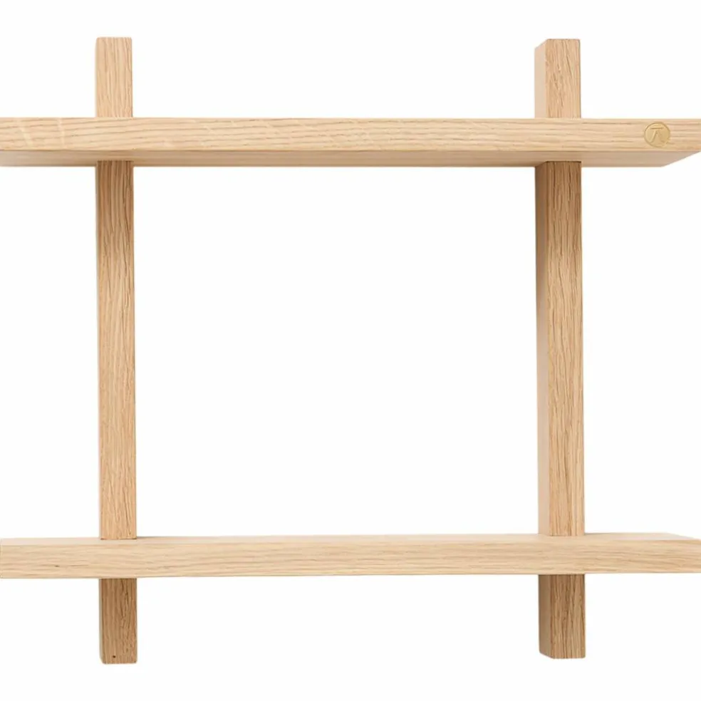 Treat hylle double large 50 × 12 cm, eik
