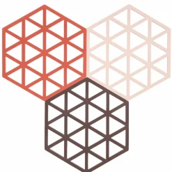 Triangles gryteunderlag 3-pk, burned red/rose/kalamata