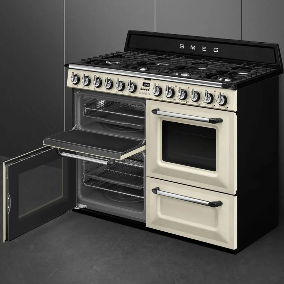 TR4110P1 Victoria gasskomfyr med 3 ovner 110 cm, creme