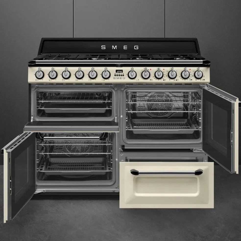 TR4110X-1 Victoria gasskomfyr med 3 ovner 110 cm, rustfritt stål