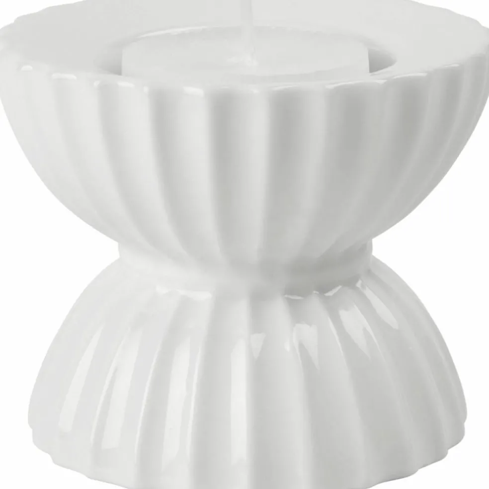 Tura lysestake for telys Ø8 cm, hvit