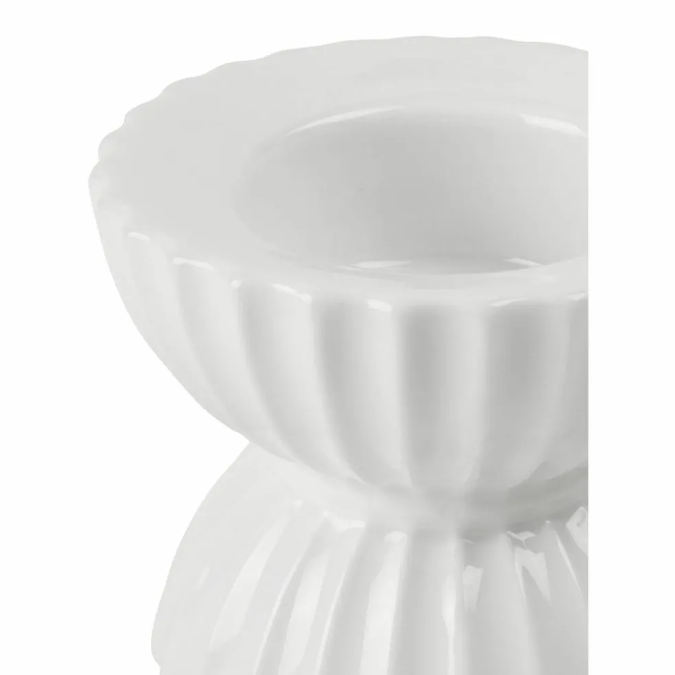 Tura lysestake for telys Ø8 cm, hvit
