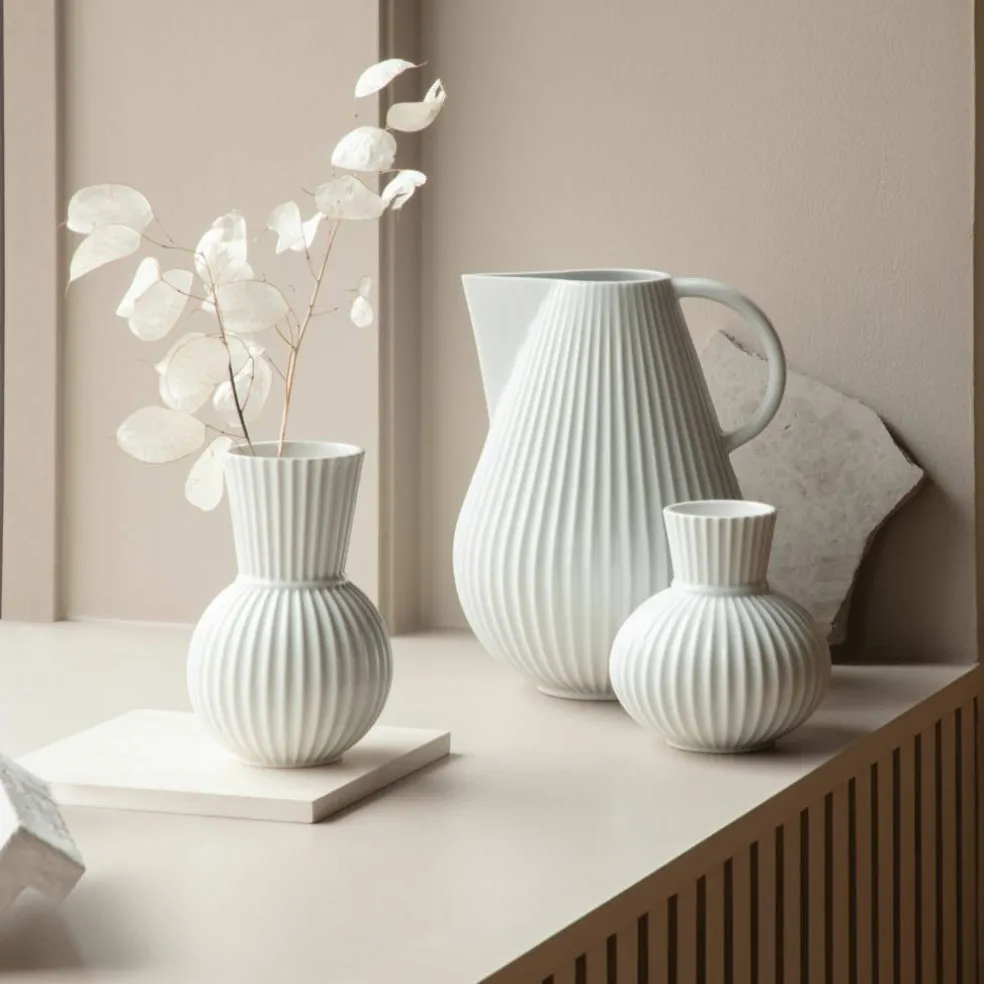 Tura vase, 18 cm, hvid