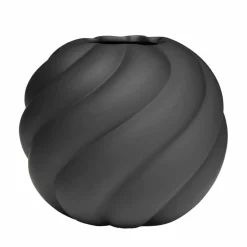 Twist Ball vase 20 cm, svart