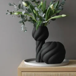 Twist Ball vase 20 cm, svart