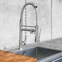 Utekjøkkenpakke B: kullgrill + sidebord + vask, rustfritt stål