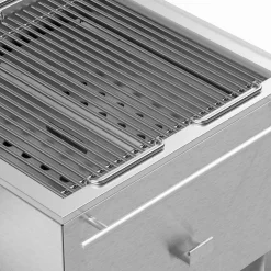 Utekjøkkenpakke C: kullgrill + 2 sidebord + vask, rustfritt stål