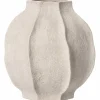 Vase steintøy 18 cm, naturhvit