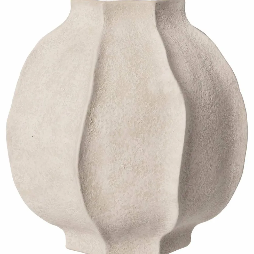 Vase steintøy 18 cm, naturhvit