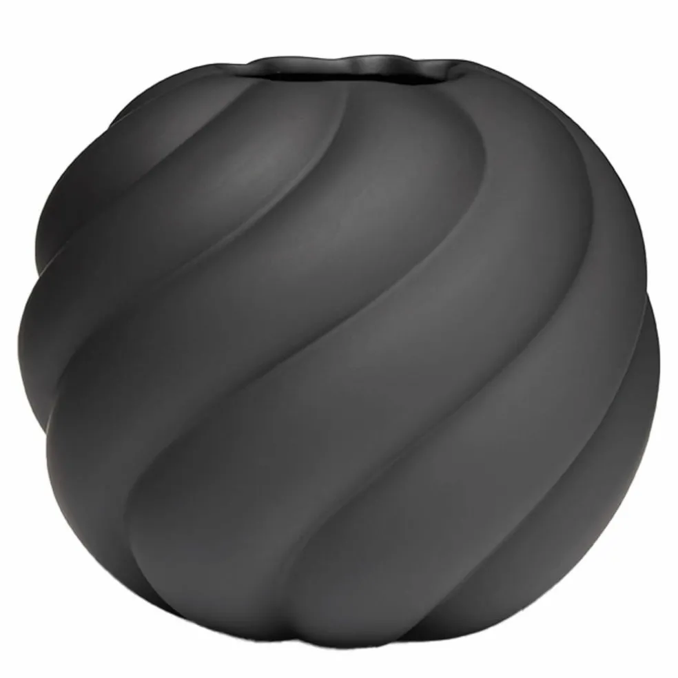 Vase Twist Ball 12 cm, svart