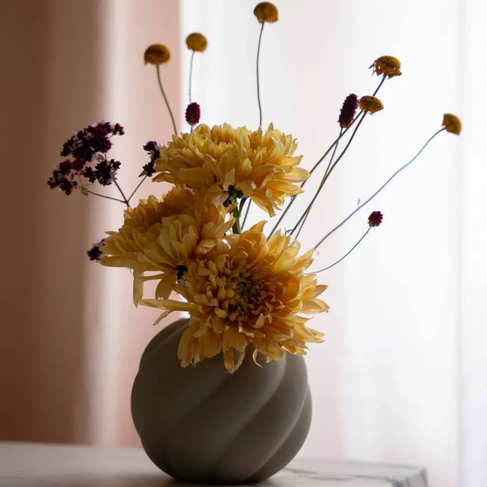 Vase Twist Ball 12 cm, svart