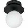 Vegglampe / plafond Art Deco 24 cm, svart/hvit
