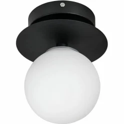 Vegglampe / plafond Art Deco 24 cm, svart/hvit