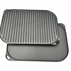 Vendbar grill- og stekeplate 40x28 cm