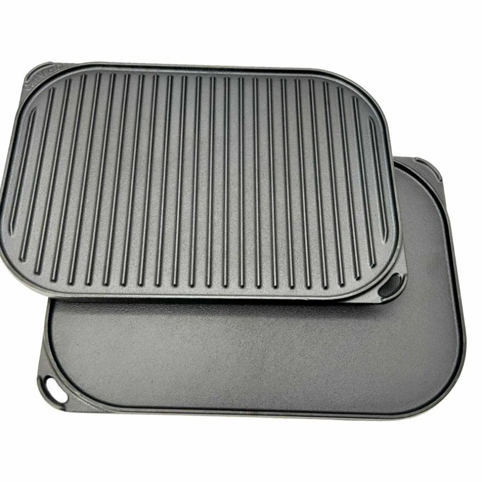 Vendbar grill- og stekeplate 40x28 cm