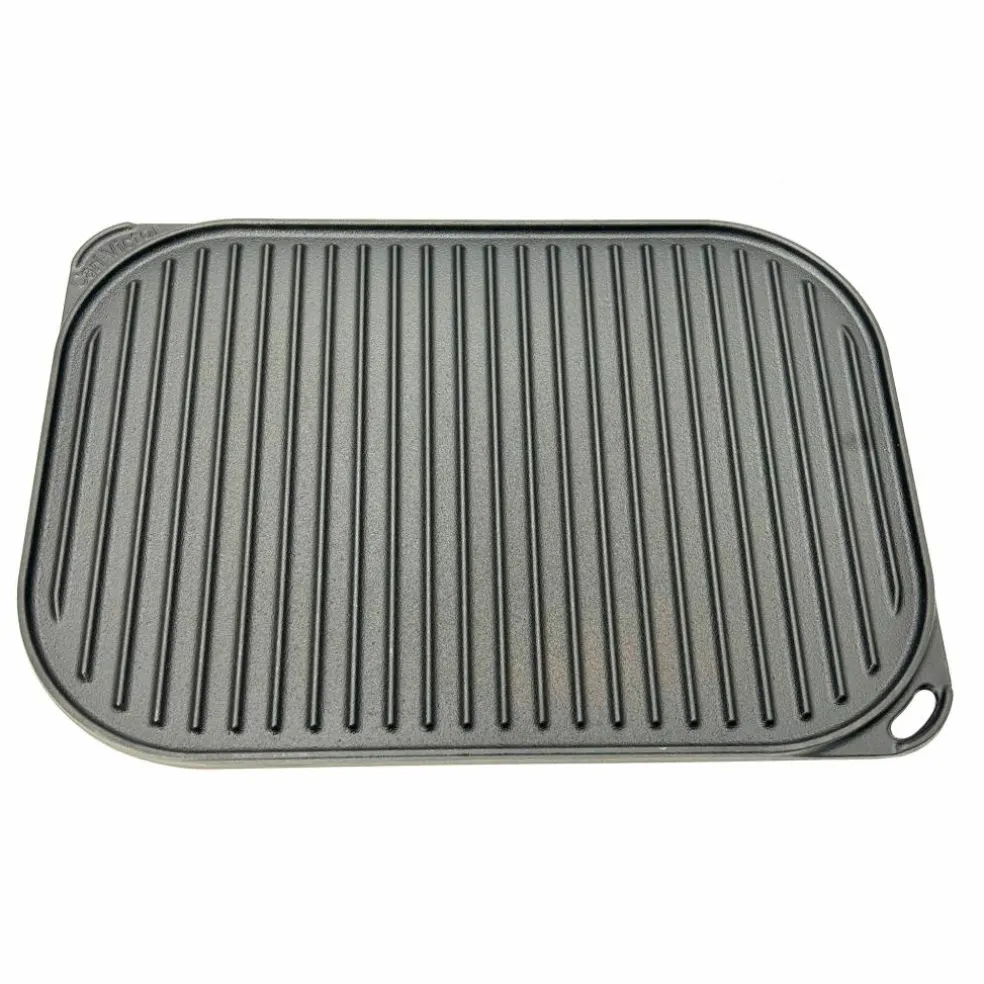 Vendbar grill- og stekeplate 40x28 cm