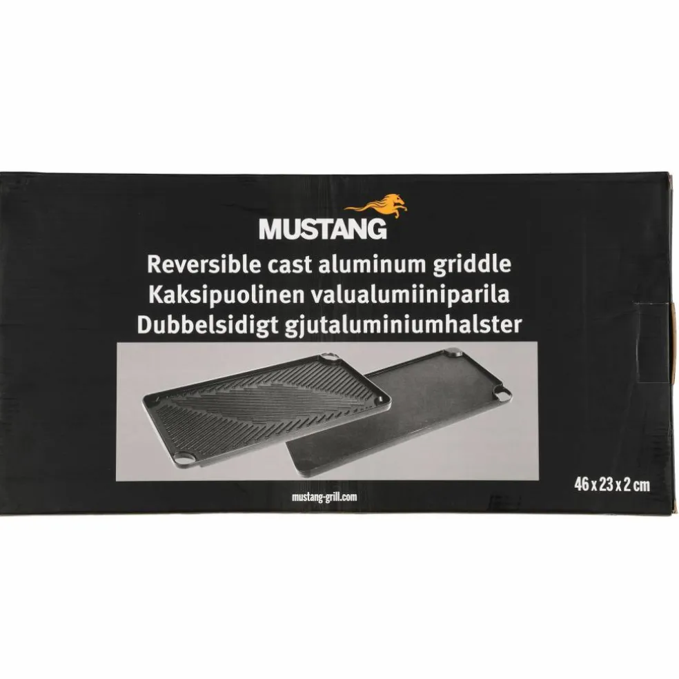 Vendbar grillplate 46 x 23 cm, aluminium