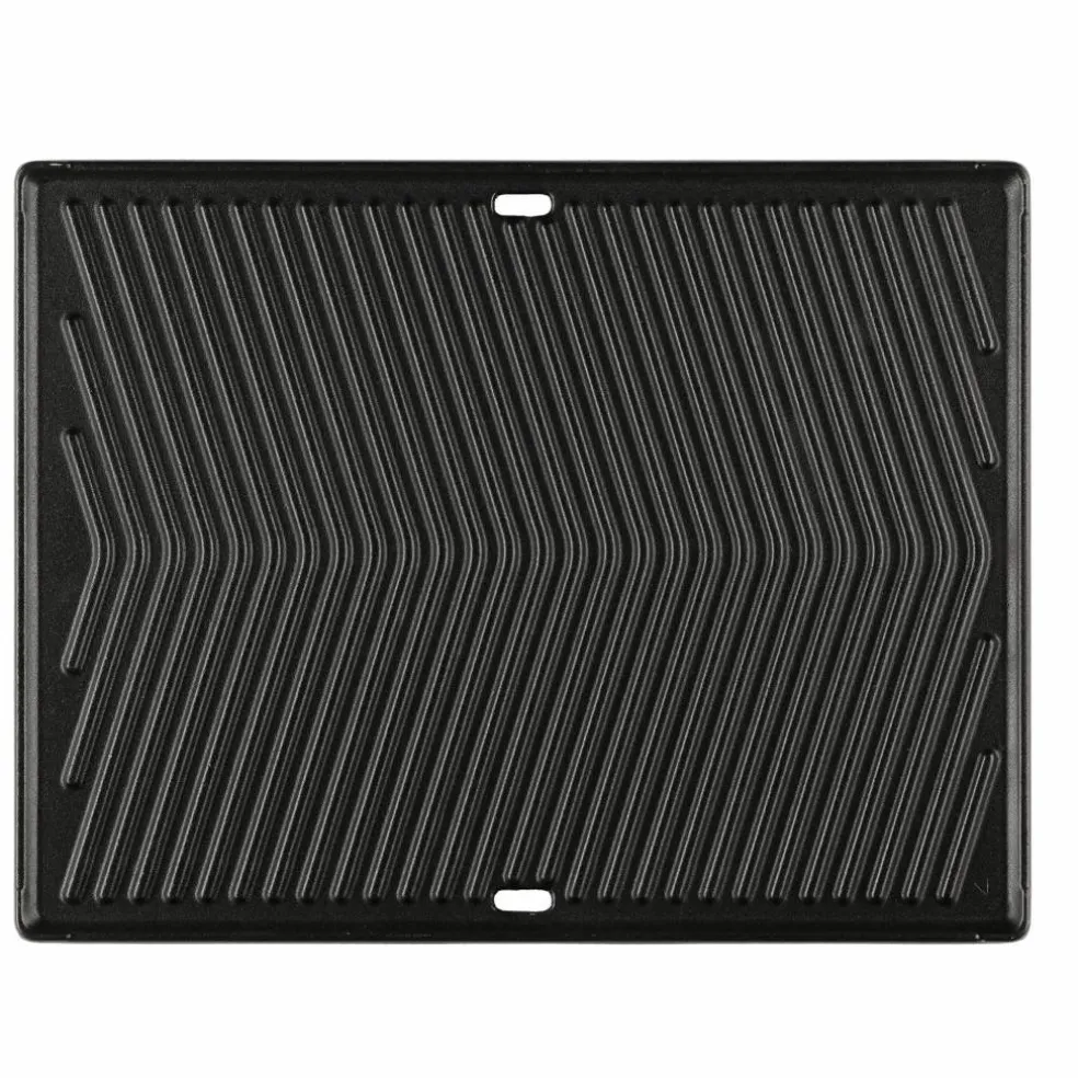 Vendbar grillplate 35 x 45,5 cm, støpejern