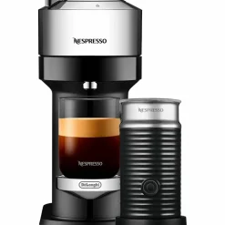 Vertuo Next Deluxe Value Pack kaffemaskin og melkeskummer, ren krom