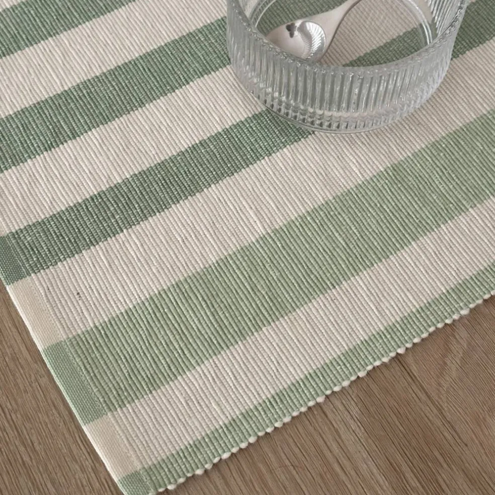 Vibeke Klint bordbrikke 33 x 48 cm, brede linjer, grønn