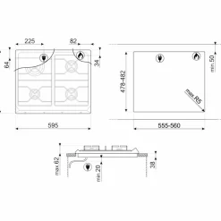 Victoria Design Gass Kokeplate 59.5 cm, Svart