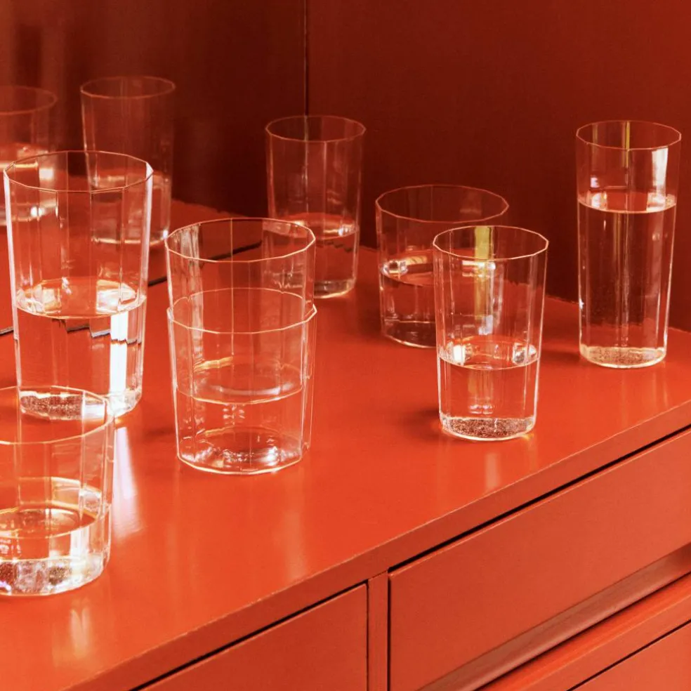 Vinklet glass 4 stk (medium), klart