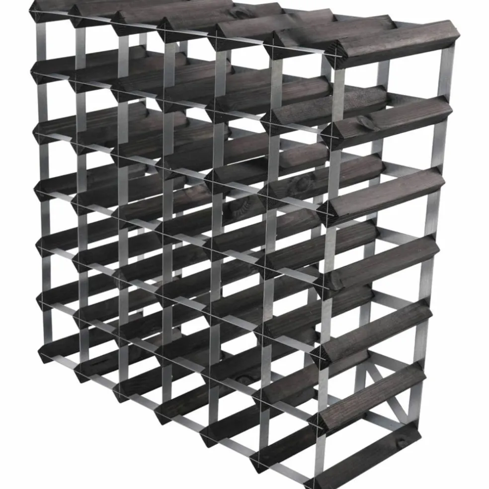Vinstativ Påbyggingsbart 72 flasker Black Ash