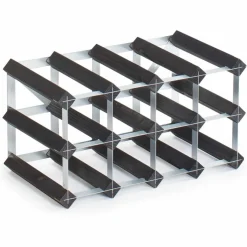 Vinstativ Påbyggingsbart 72 flasker Black Ash