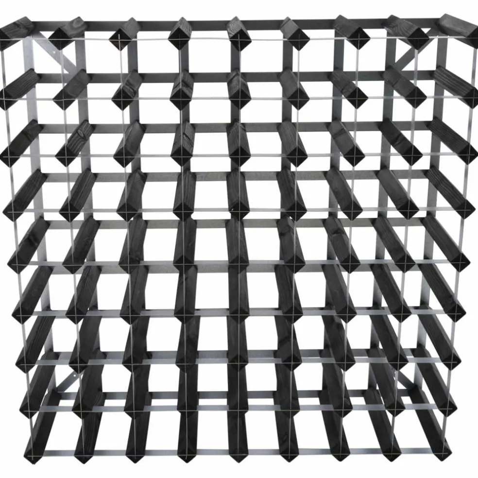 Vinstativ Påbyggingsbart 72 flasker Black Ash