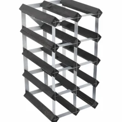 Vinstativ Påbyggingsbart 90 flasker Black Ash