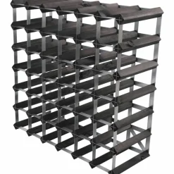 Vinstativ Påbyggingsbart 90 flasker Black Ash