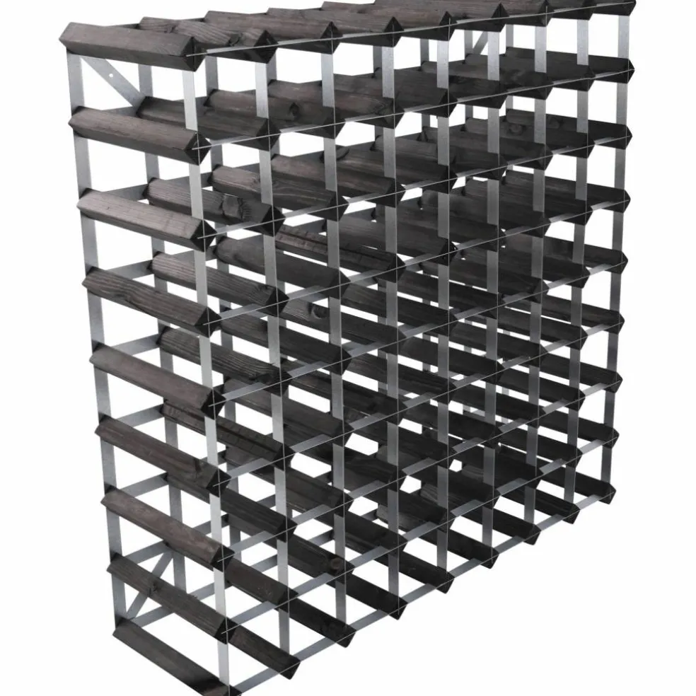 Vinstativ Påbyggingsbart 90 flasker Black Ash