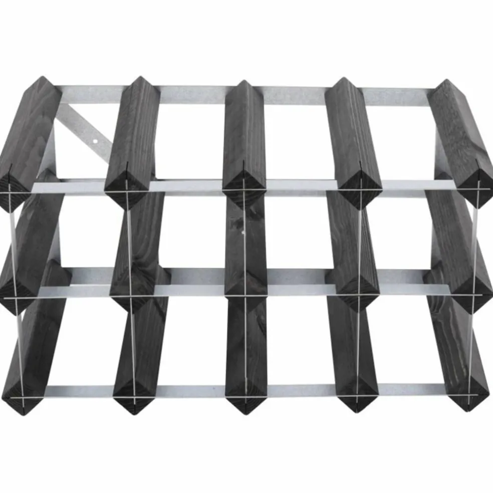 Vinstativ Påbyggingsbart 90 flasker Black Ash