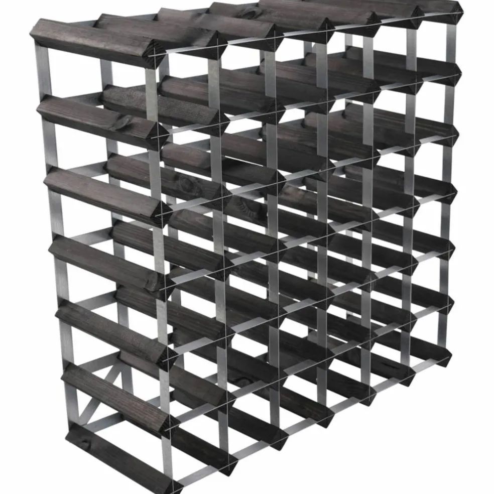 Vinstativ Påbyggingsbart 90 flasker Black Ash