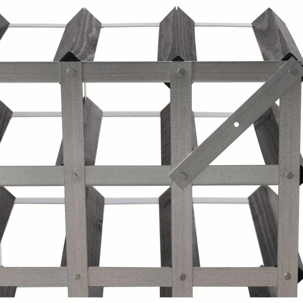 Vinstativ Påbyggingsbart 90 flasker Black Ash