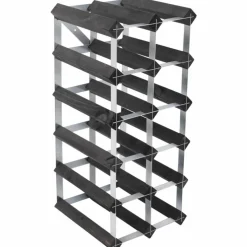 Vinstativ Påbyggingsbart 90 flasker Black Ash
