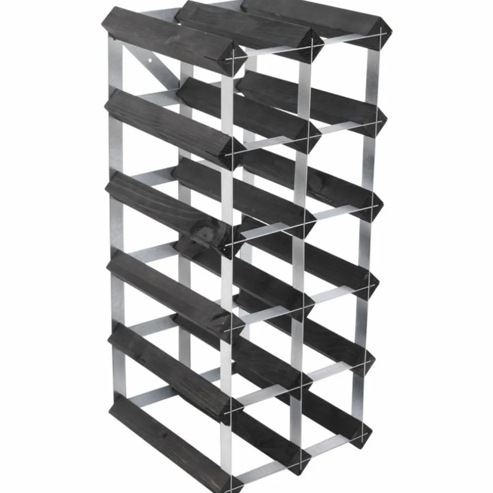 Vinstativ Påbyggingsbart 90 flasker Black Ash
