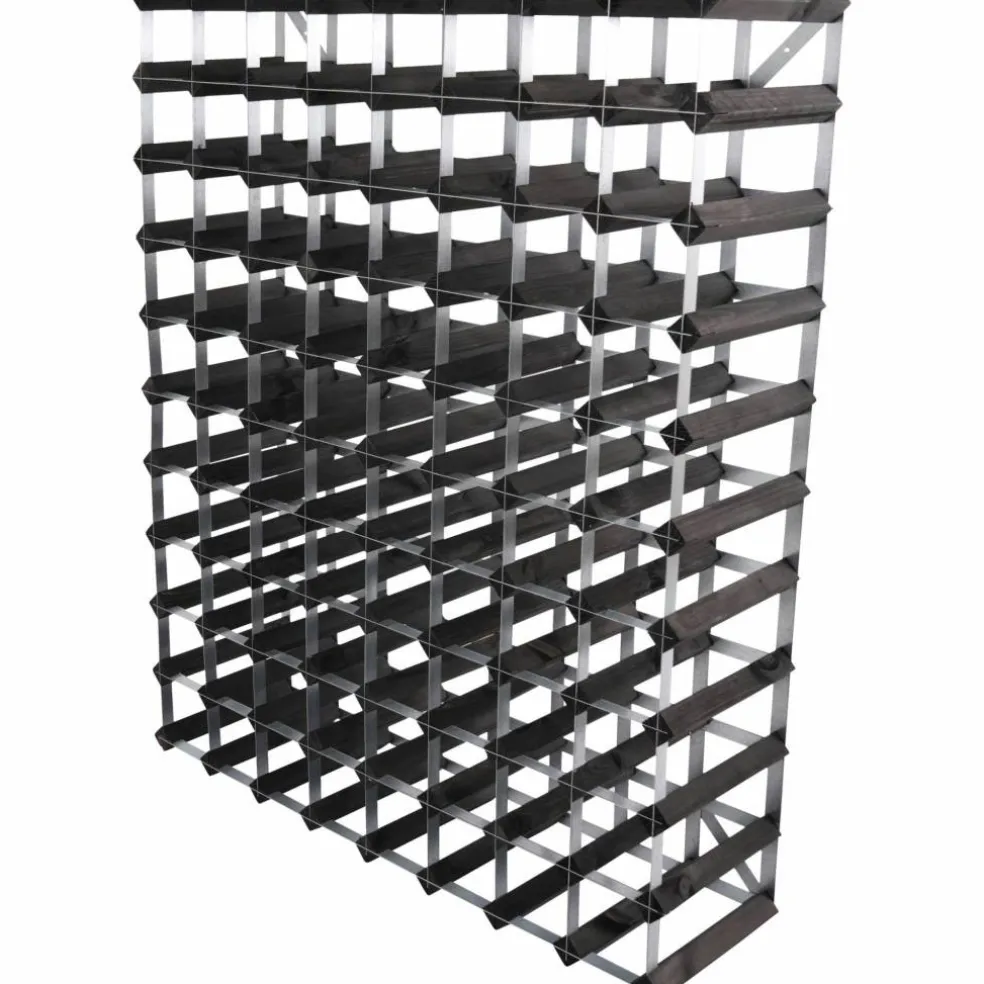 Vinstativ Påbyggingsbart 90 flasker Black Ash