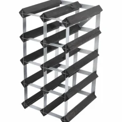 Vinstativ Påbyggingsbart 90 flasker Black Ash