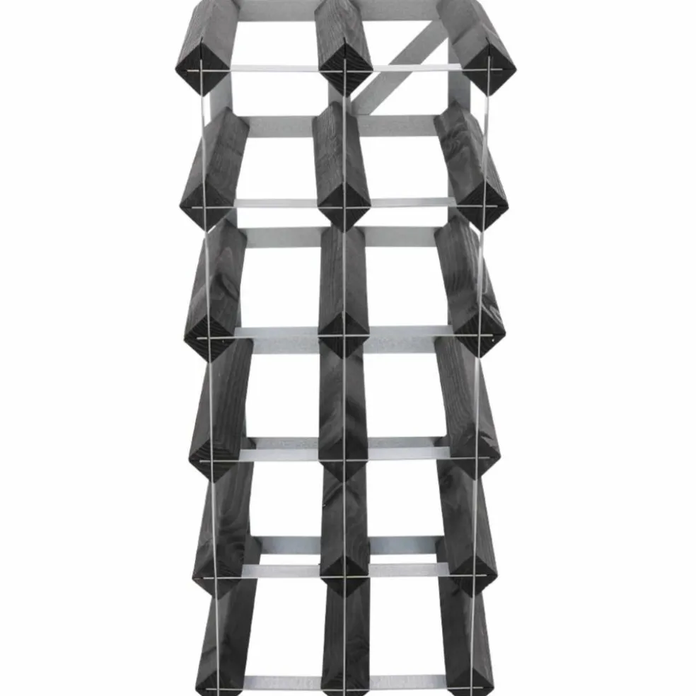 Vinstativ Påbyggingsbart 90 flasker Black Ash