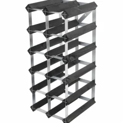 Vinstativ Påbyggingsbart 90 flasker Black Ash