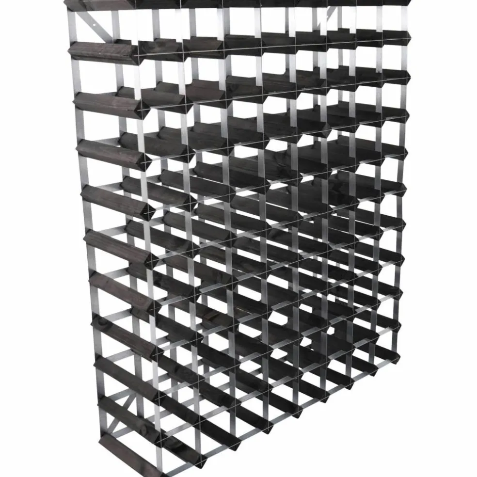 Vinstativ Påbyggingsbart 15 flasker Black Ash