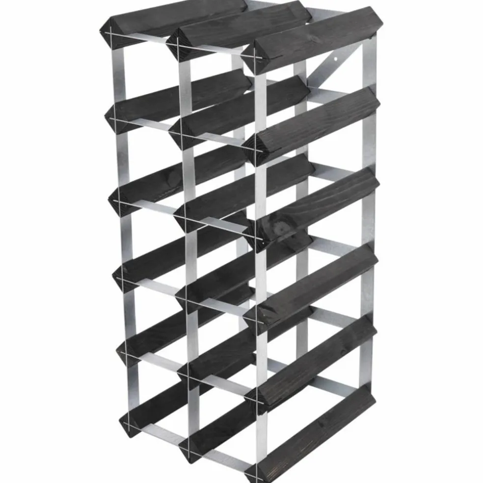 Vinstativ Påbyggingsbart 15 flasker Black Ash