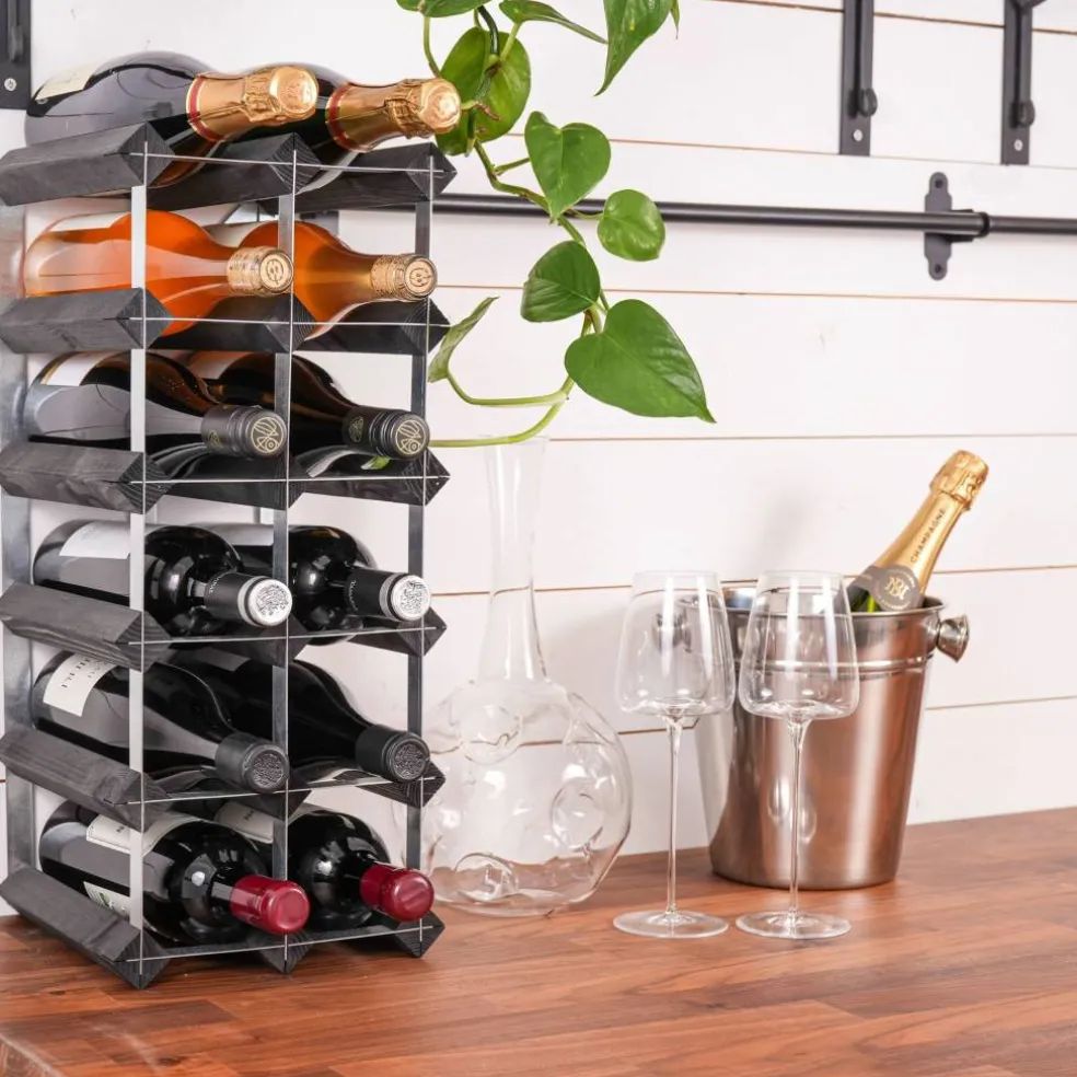 Vinstativ Påbyggingsbart 72 Flasker Dark Oak